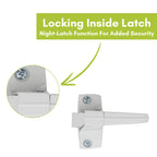Model 910 Classic Push Button Handle with Latch for Storm Door and Screen Door, White