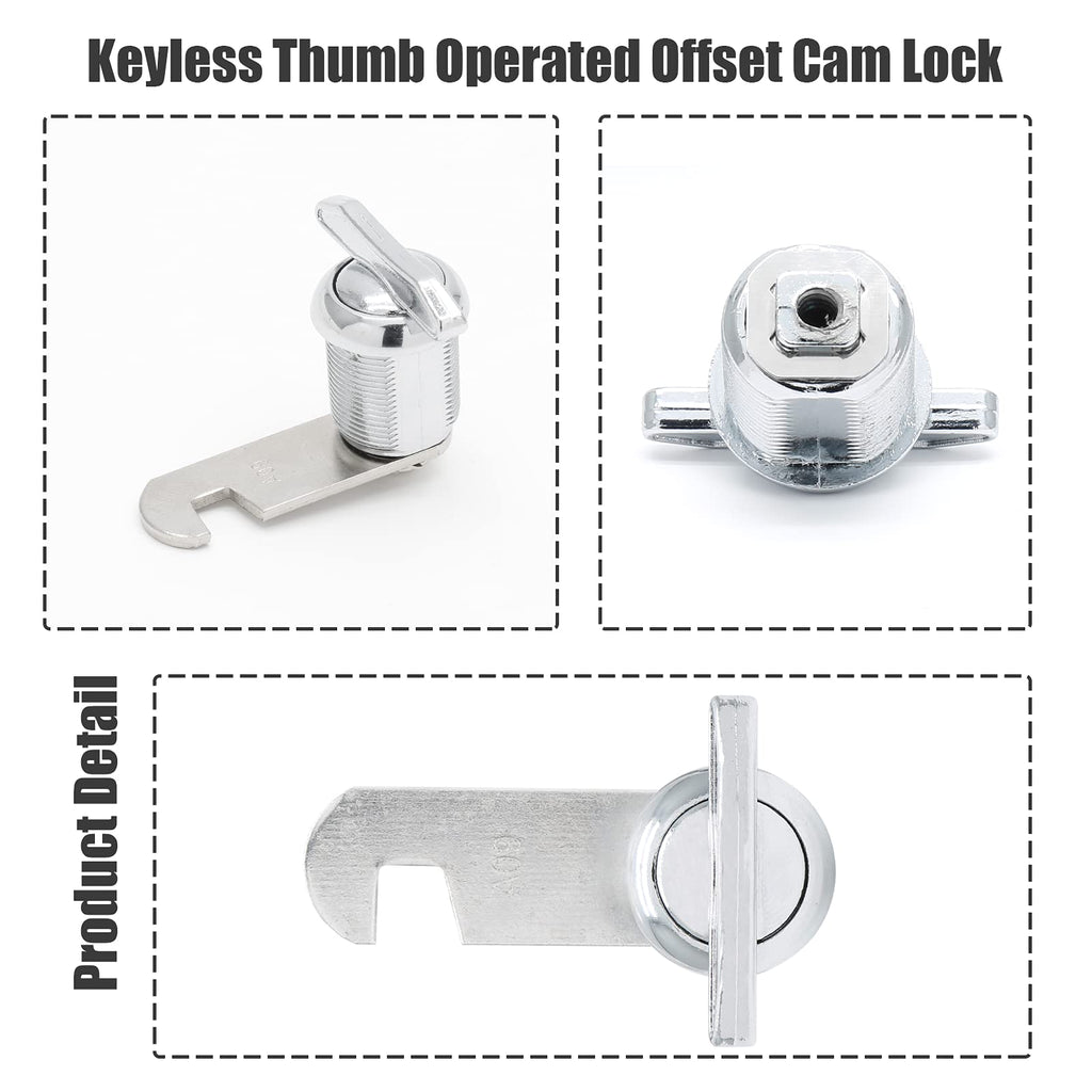 Keyless Thumb Cam Lock 3/4 Inch Hook Cam Chrome Cabinet Latch