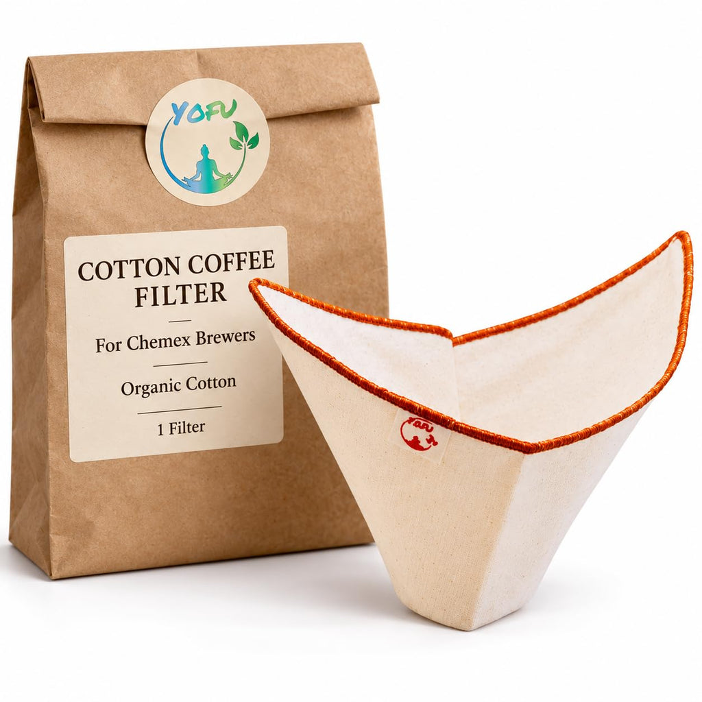 Yofu Reusable Organic Cotton Coffee Filter for Chemex, Double Layer, 1 Pack