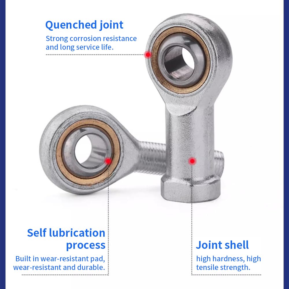 MOUMOUTEN Rod End Bearings, 2PCS SIL35T/K M36*3.0 PTFE Composite Material Female Thread Rod End Joint Bearing Self-Lubricating Heim Joint