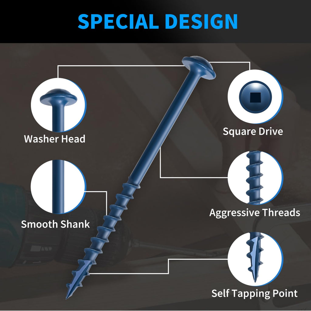 Pocket Hole Screws #8 x 2-1/2 Inch, 325PCS, Exterior Pocket Screws