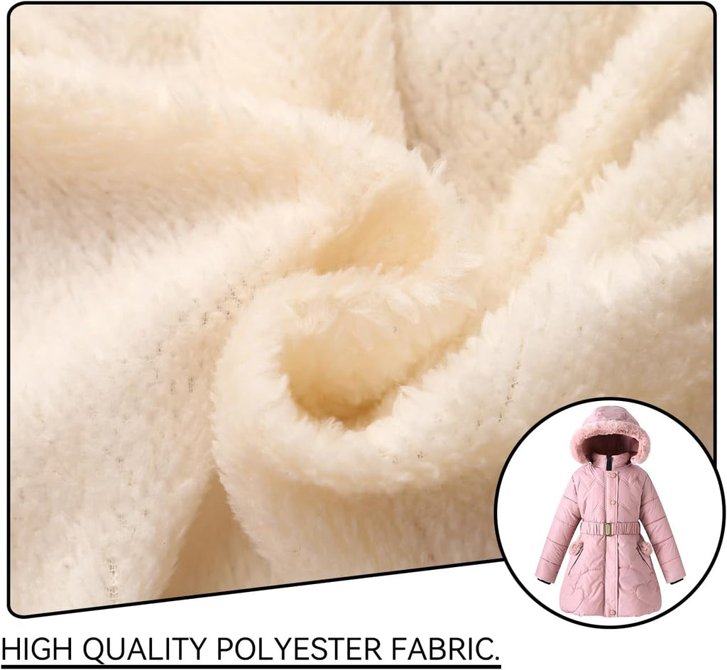 Girl Winter Dress Coats Hooded Fleece Jacket Kid Padded Heavy Parka | Elasticized Waist Belt; Warm Quilted Thick