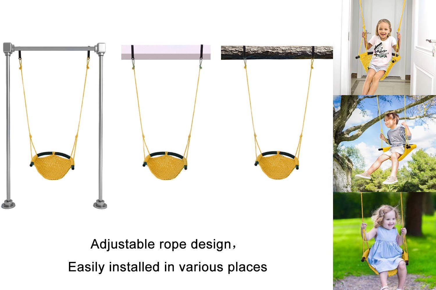 Swing Seat for Kids Heavy Duty Rope Play Secure Children Swing Set,Perfect for