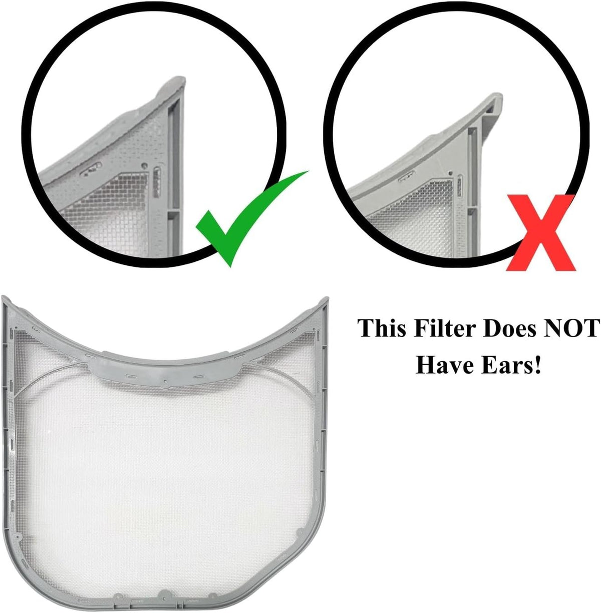 Dryer Lint Filter & Cover Set - No Ears Compatible with LG Model Numbers DLEX3900B, DLG3401W, DLGX2802R, DLGX3701v