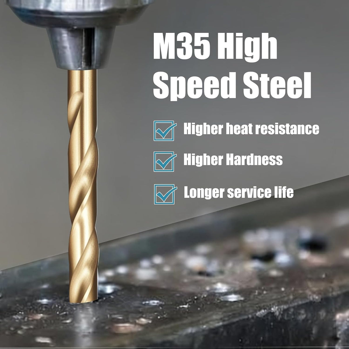 13pcs Cobalt Drill Bit Set M35 HSS 1/16"-1/4" Jobber Drill Bits Set