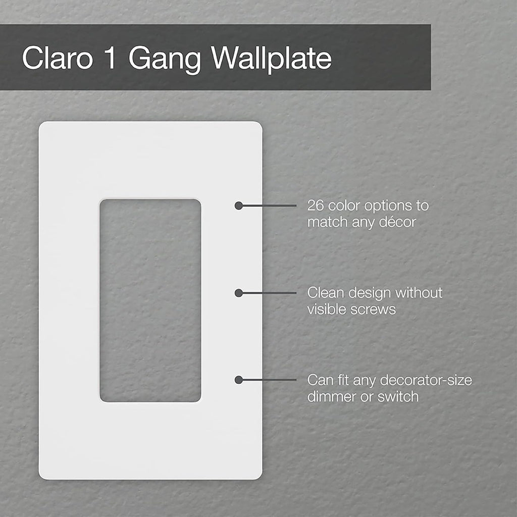 Lutron Claro Light Switch Cover Plate, 1 Gang Wallplate, Satin