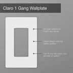 Lutron Claro Light Switch Cover Plate, 1 Gang Wallplate, Gloss