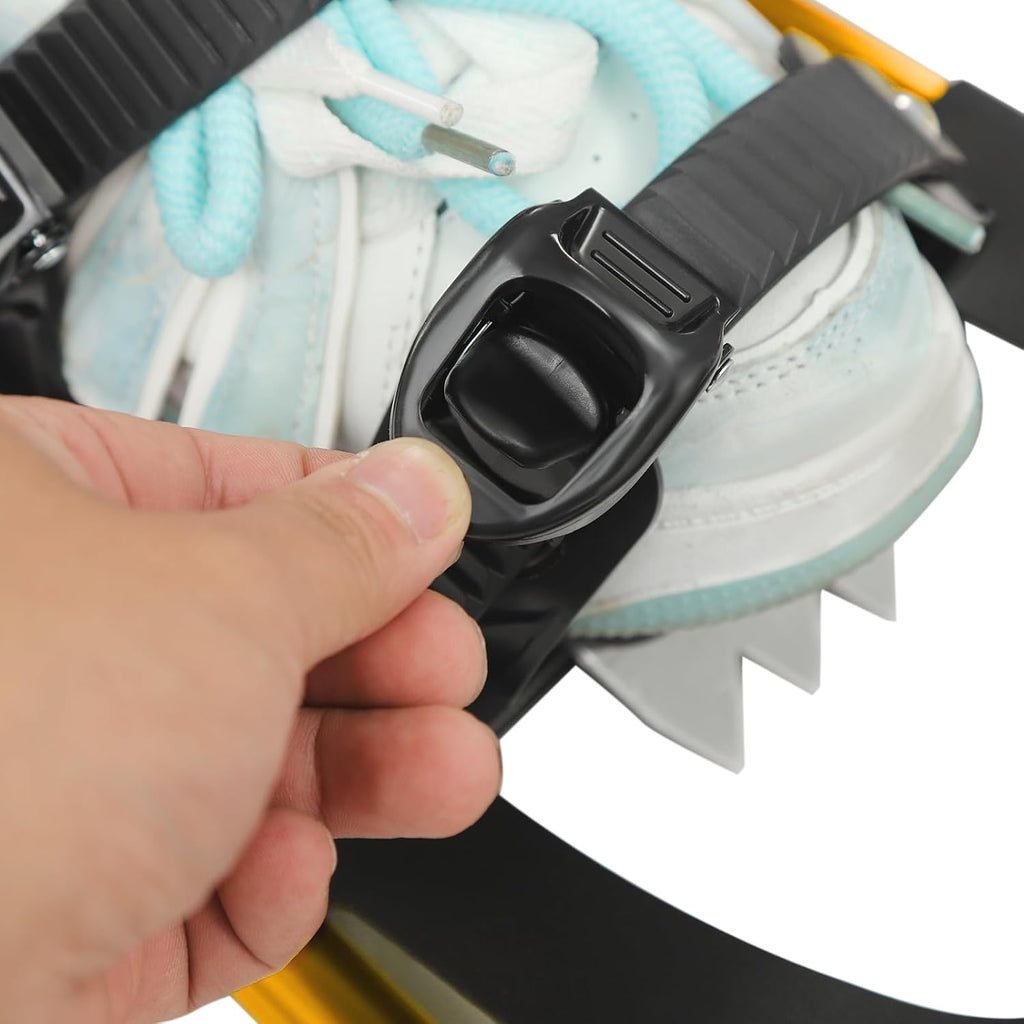 Lightweight Snowshoes with Adjustable Trekking Poles, Aluminum Frame with PE Deck & Steel Crampons, -40°C Resistant