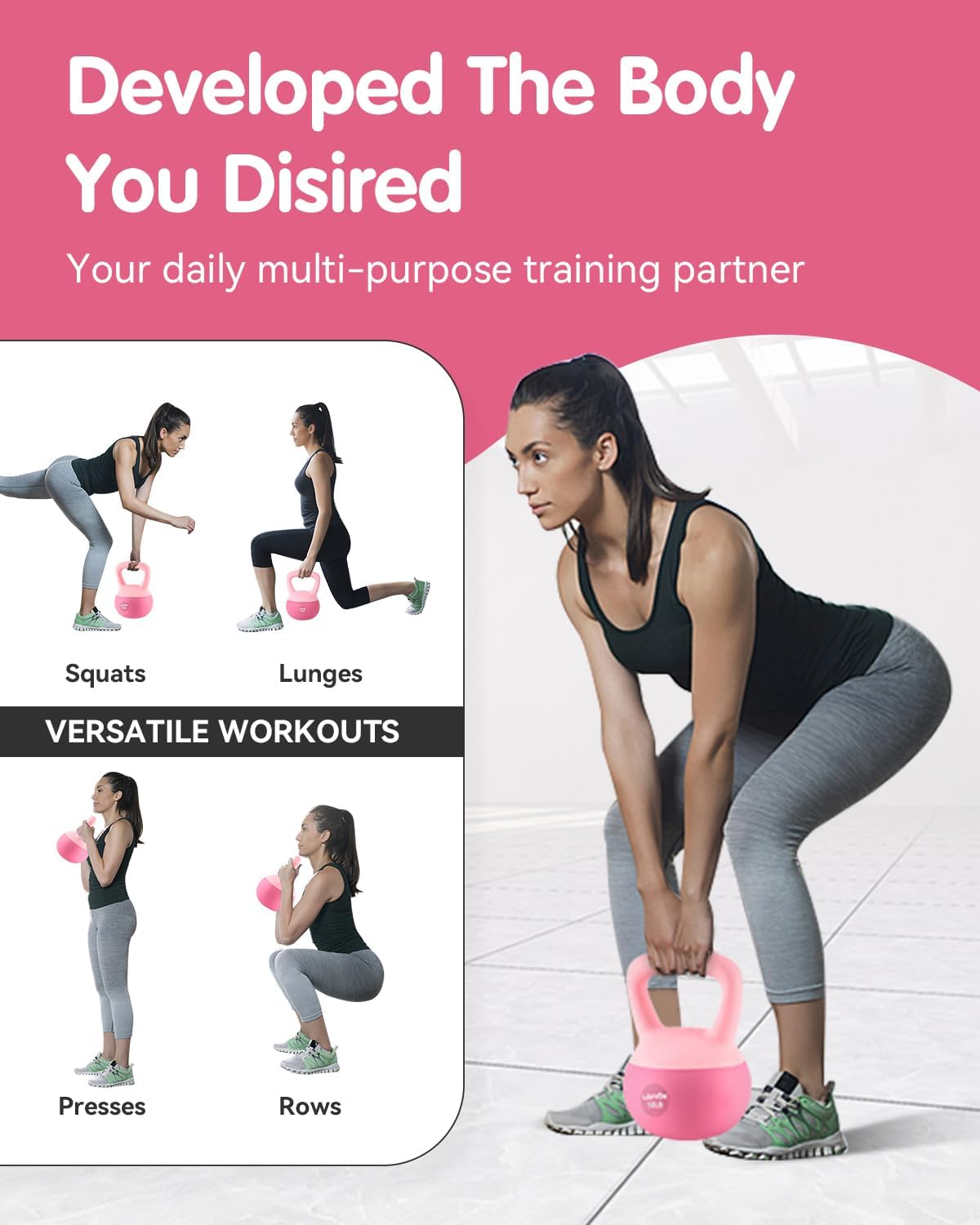 Soft Kettlebell - Cushioned Impact-Resistant Base and Anti-Slip | Kettle bell Anti-Slip Grip Weight for Home