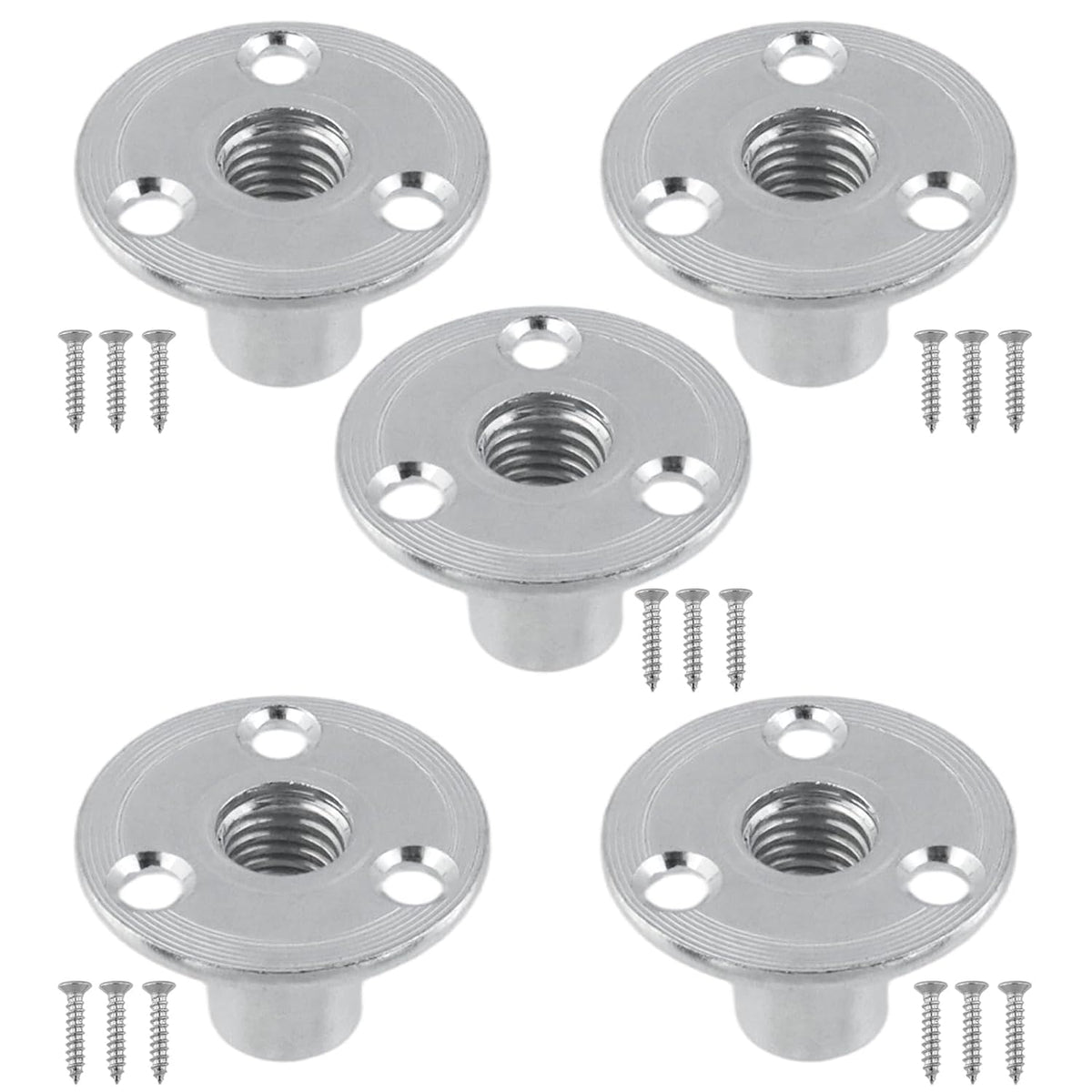 T Tulead M12 Brad Hole Tee Nuts, Carbon Steel, Pack of 5