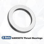 uxcell 2 Sets AXK5070 Thrust Needle Roller Bearings with Washers, ID 50mm