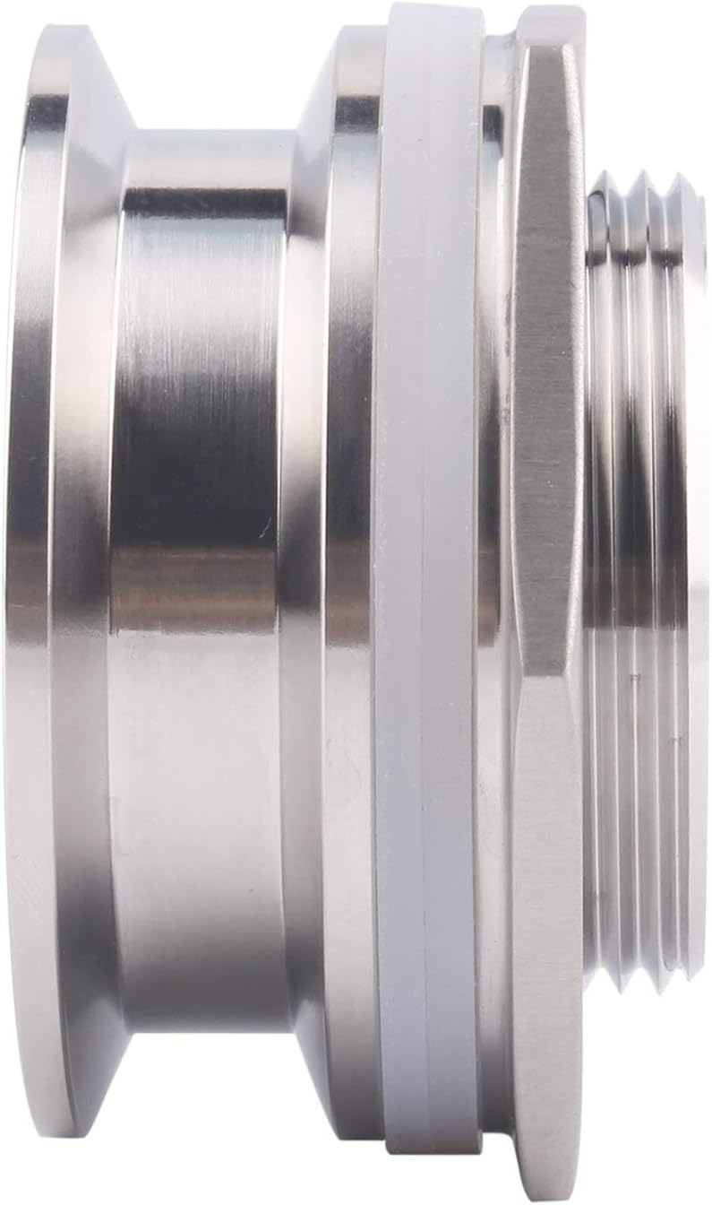 DERNORD 2" Tri Clamp Bulkhead Compression Fitting 304 Stainless Steel Weldless Homebrew Kettle Bulkhead
