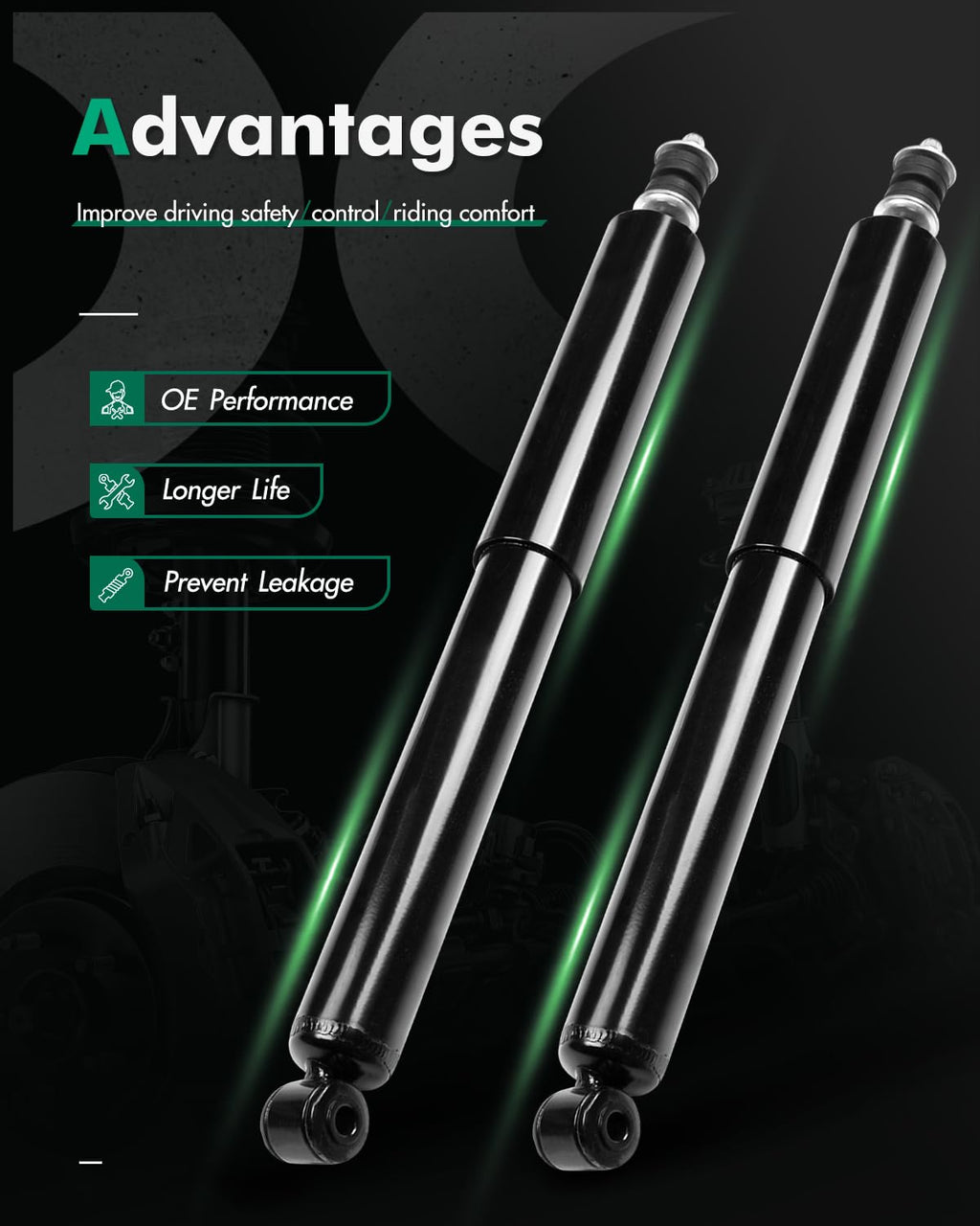 SCITOO Rear Shocks Pair for Ford E-350 Super Duty shock absorbers