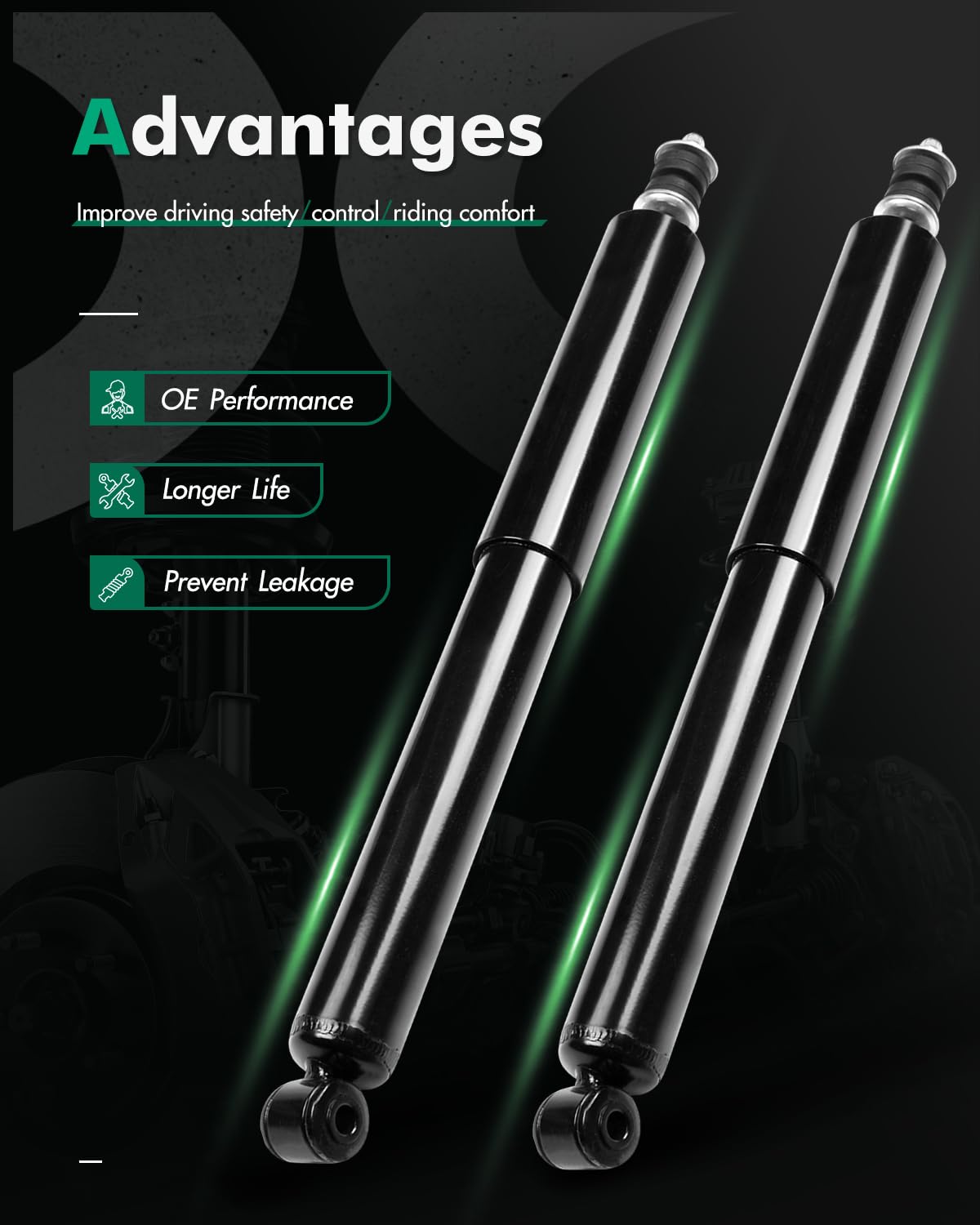 SCITOO Rear Shocks Pair for Ford E-350 Super Duty shock absorbers