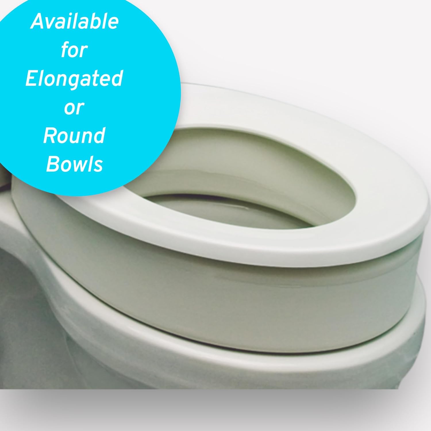 Toilet Seat Riser for Elongated Bowl with 3.5" Rise - 19 x 14 x 3.5 Inch, Elevating and Raising Toilet Seat for