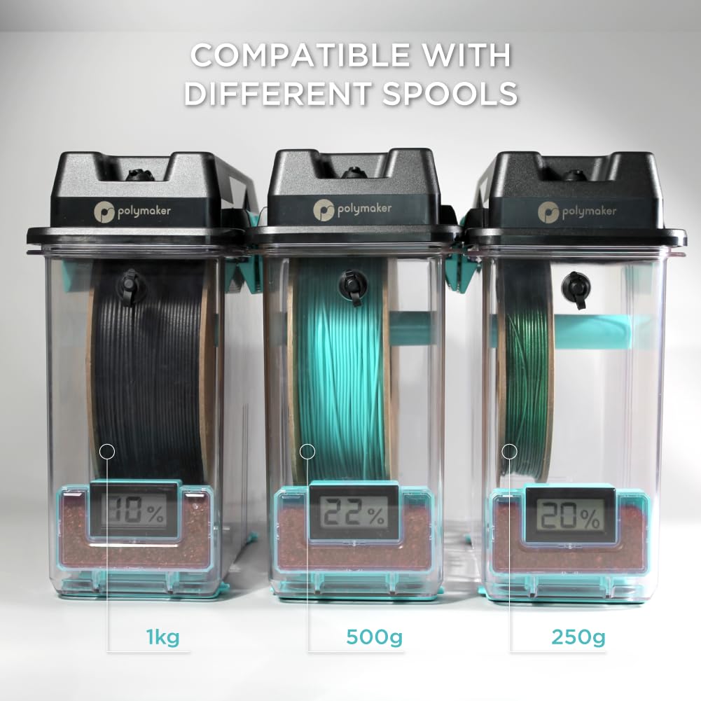 Polydryer Filament Storage Box for 1kg PA Nylon PLA PETG ASA ABS | Feed 1.75/2.85/3.00mm Filament Directly without