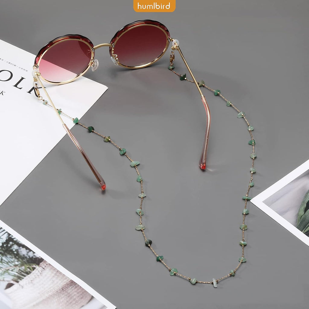 Eyeglass Chain for Women Stylish Mask Lanyard Natural Crystal Mask Chain Eye Glasses Holder Strap