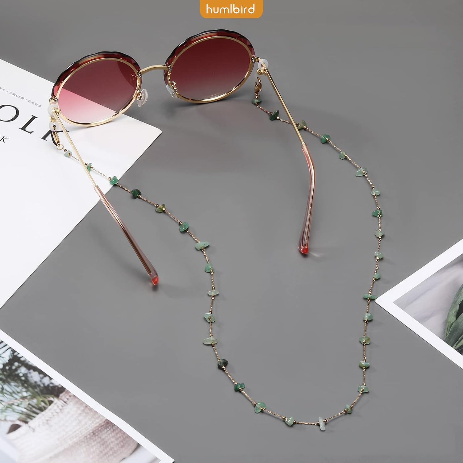 Eyeglass Chain for Women Stylish Mask Lanyard Natural Crystal Mask Chain Eye Glasses Holder Strap