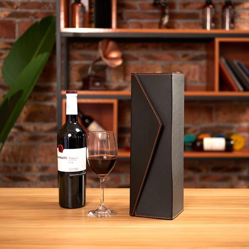 Wine Boxes for Champagne - Collapsible Single Wine Box (Black)