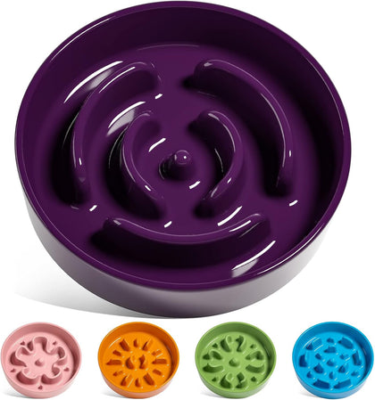 Ceramic Slow Feeder Dog Bowls Small Breed, 0.6 Cups Dog Food Dish for Fast Eaters, Puzzle Bowl for Small Dogs and