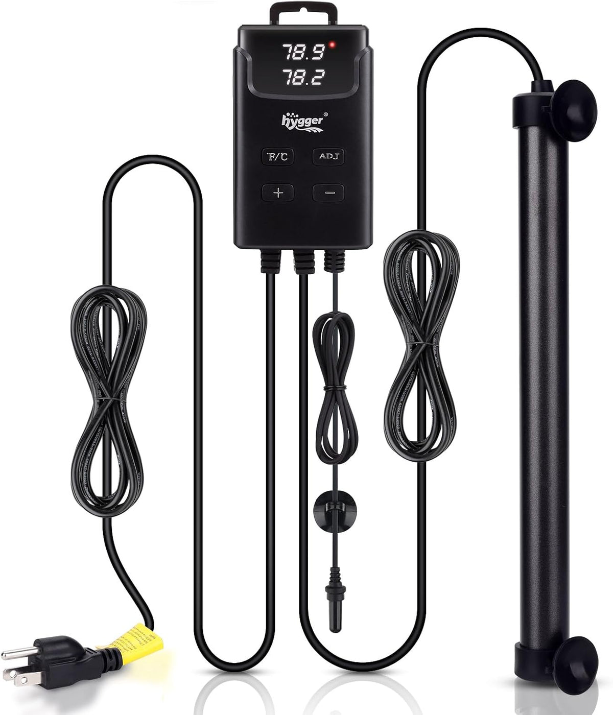 Aquarium Heater,Submersible Fish Tank Heater with External Digital Display, Including Overheat & Leakage Protection