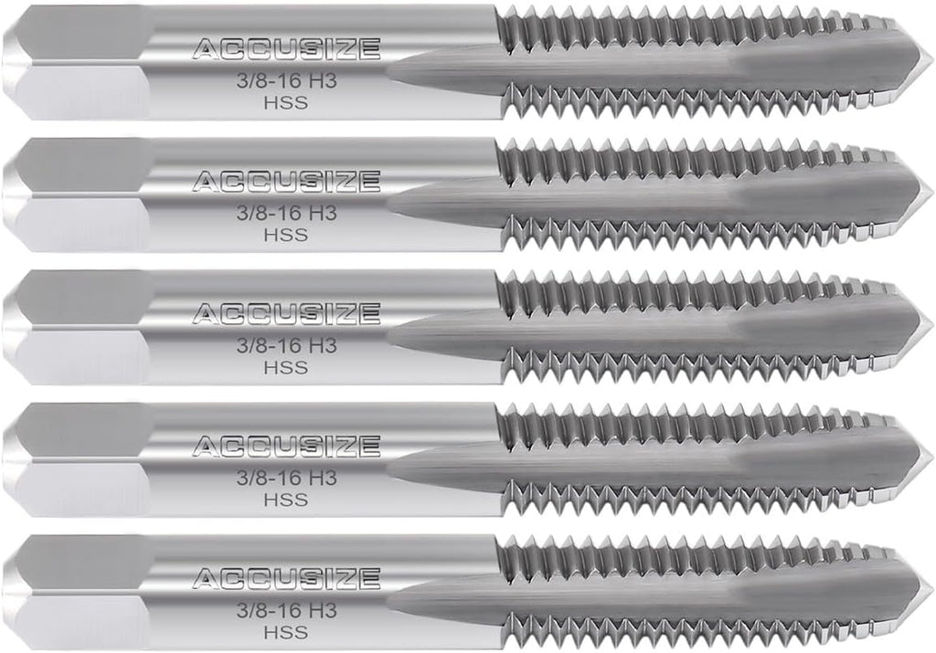 Accusize Industrial Tools Spiral Point Tap, 3/8-16NC, SPT-3/8-16x5
