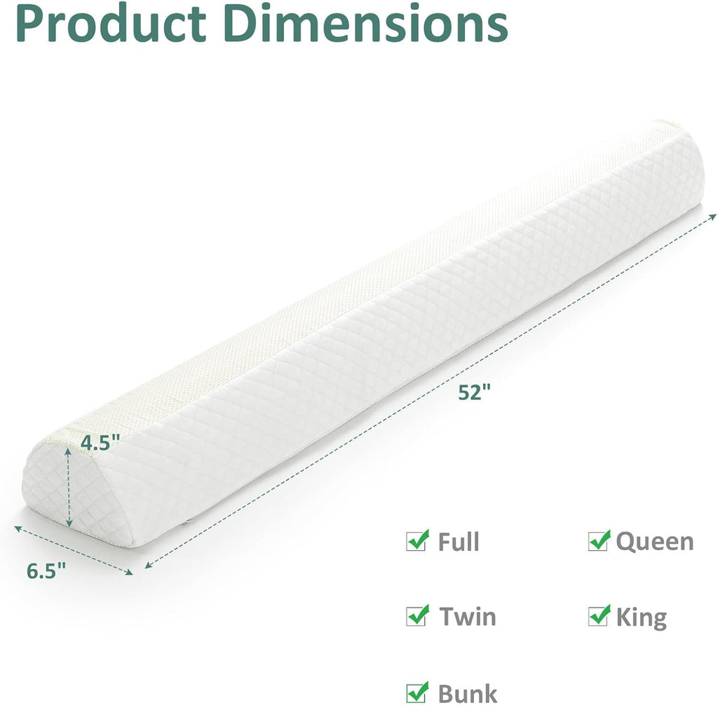 Bed Bumpers for Toddlers & Kids (2-Pack), Memory Foam Bed Rail for Adults, Bed Edge Safety Guard for Queen, King