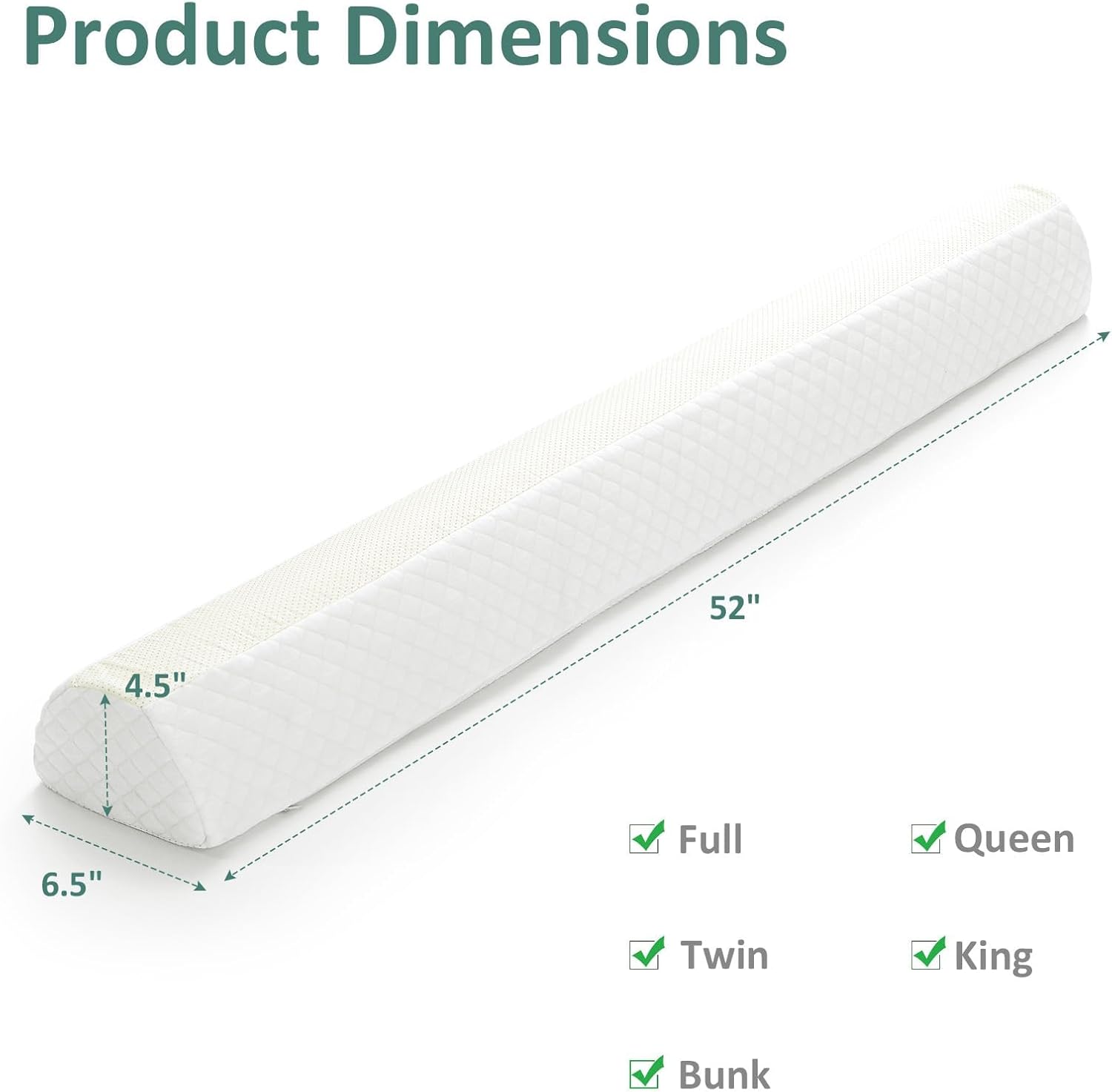 Bed Bumpers for Toddlers & Kids (2-Pack), Memory Foam Bed Rail for Adults, Bed Edge Safety Guard for Queen, King