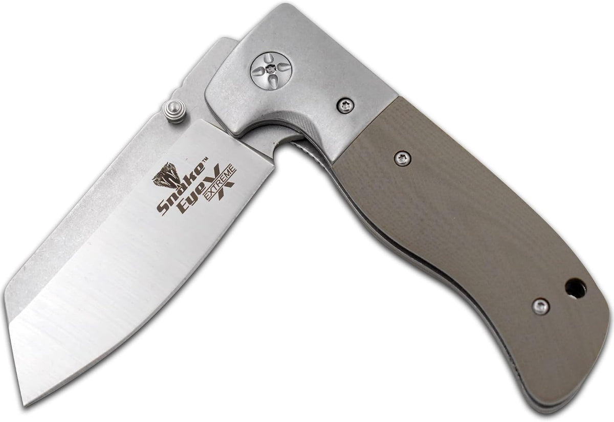 Snake Eye Extreme Collection Heavy Duty 2 Tone Durable Folding Knife - Smooth One Hand Opening Ball Bearing Pivot (1206)