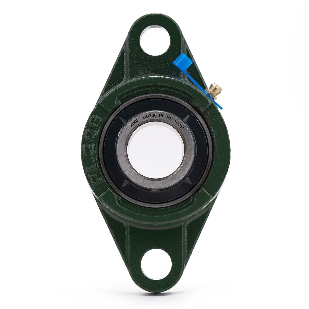 XIKE 2 Pcs UCFL206-18 Bore 1-1/8" Pillow Block Flange Mounted Ball Bearings.