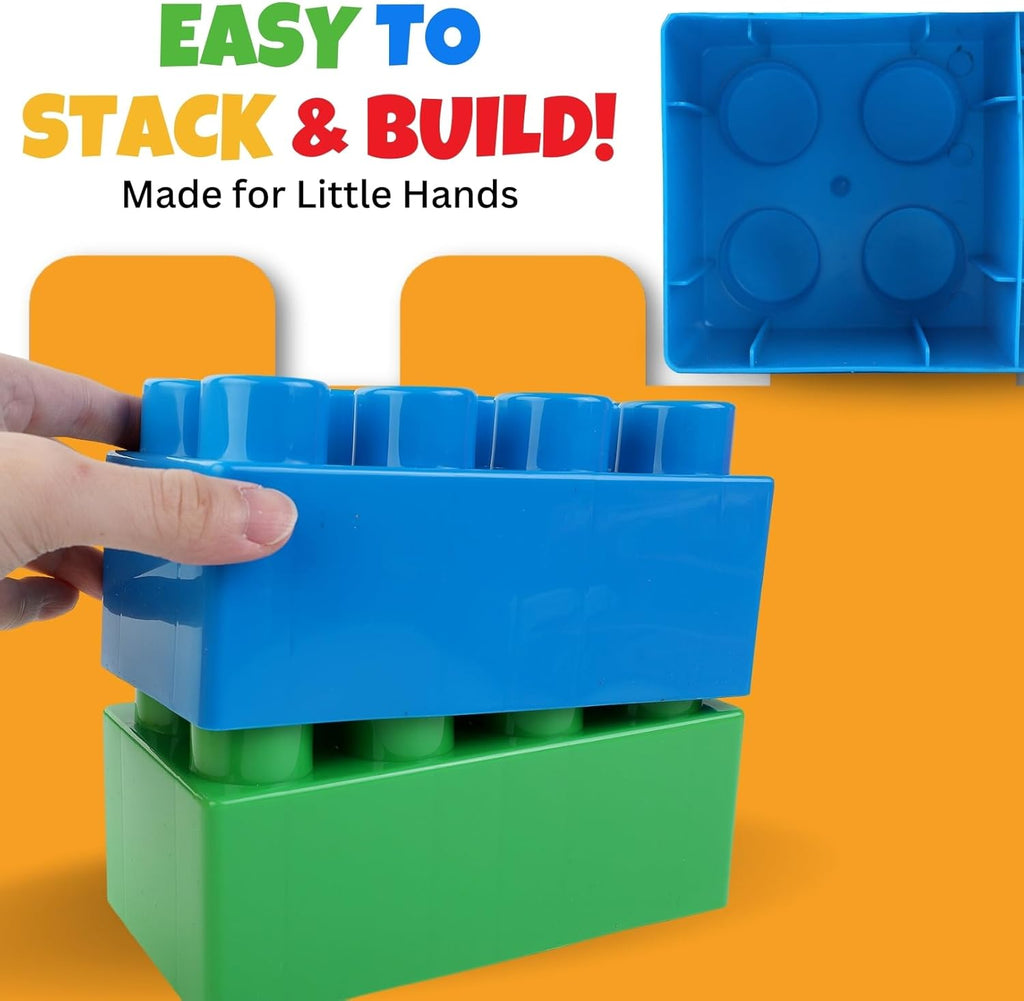 24 PCS Giant Building Blocks Starter Set for Toddlers, Plastic Large Building Blocks for Kids Creative Play, Big