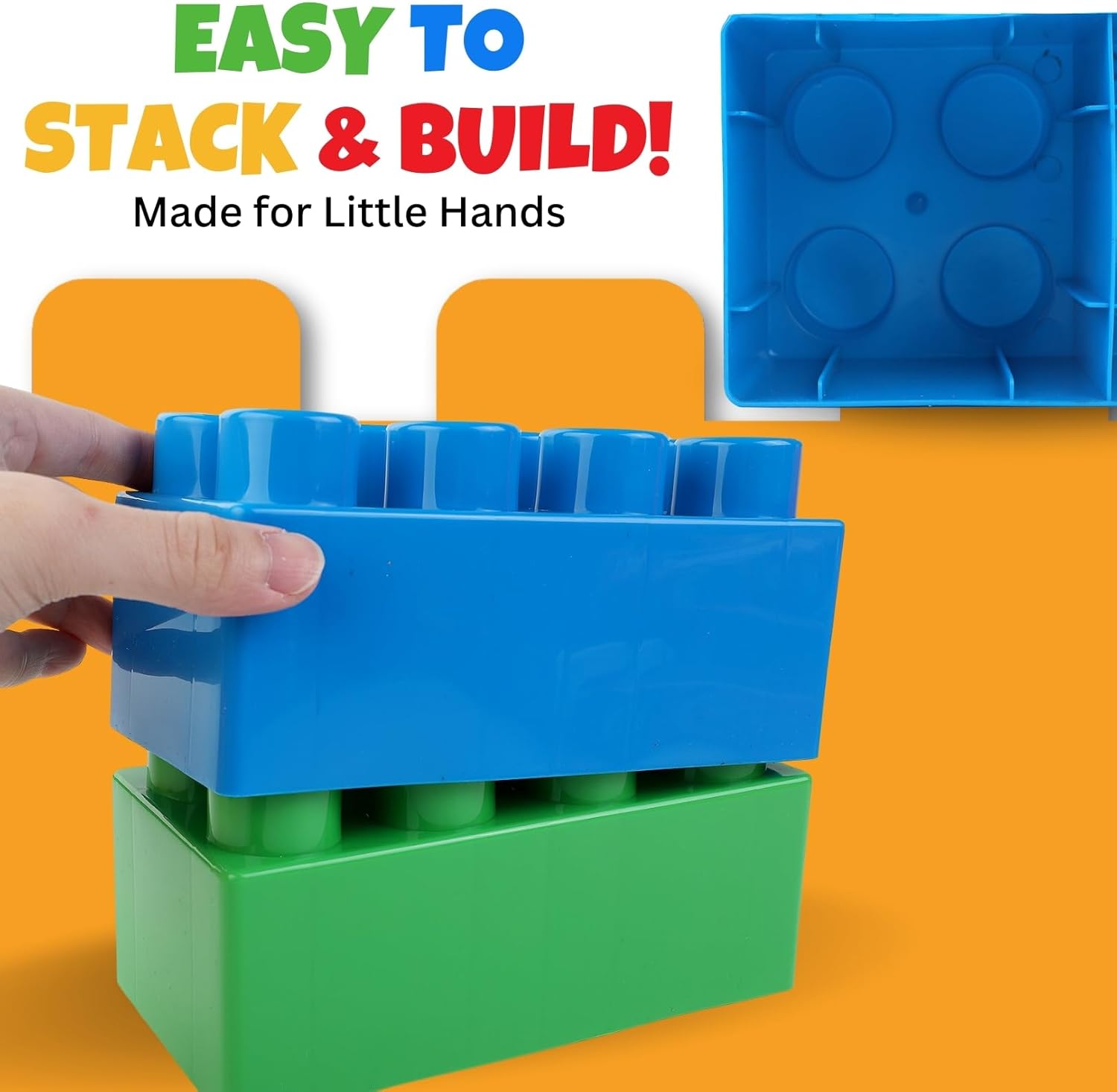 24 PCS Giant Building Blocks Starter Set for Toddlers, Plastic Large Building Blocks for Kids Creative Play, Big