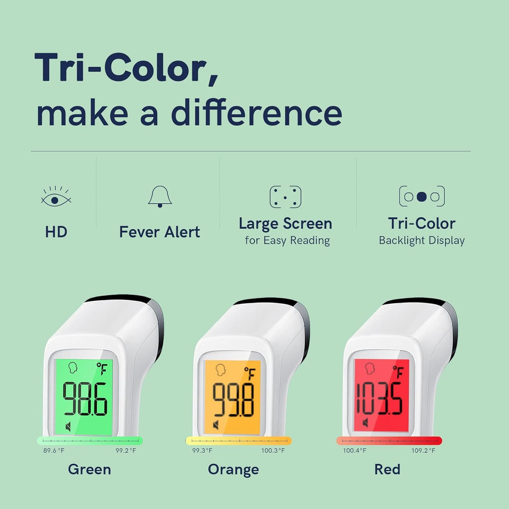 No-Touch Thermometer for Adults and Kids, Fast Accurate Digital Thermometer with Fever Alarm & Silent Mode