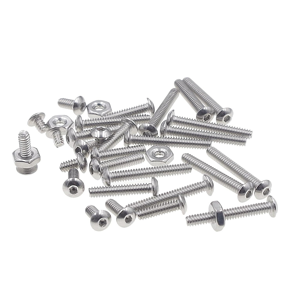 230PCS #6-32 UNC 304 SS Button-Head Socket Cap Screws & Hex Nuts Kit