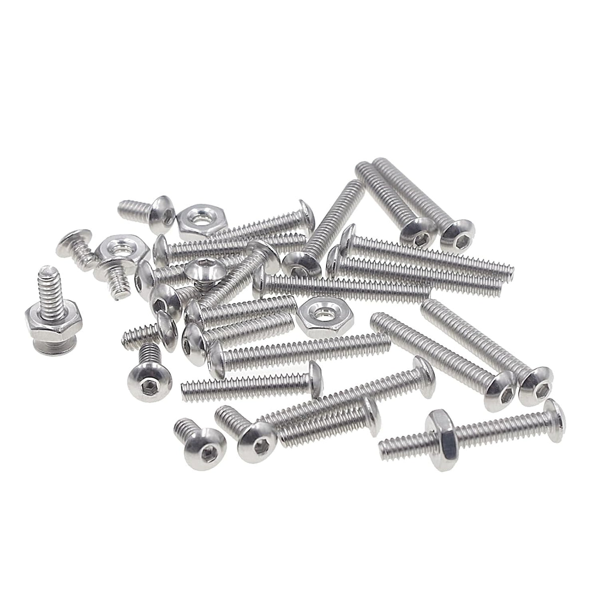 230PCS #6-32 UNC 304 SS Button-Head Socket Cap Screws & Hex Nuts Kit