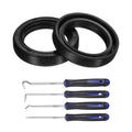 uxcell 2Pcs Oil Seal, 25x35x7mm TC Nitrile Rubber Double Lip Cover with Hook Kit and Spring for Mechanical Automobile Bearing Shaft, Black