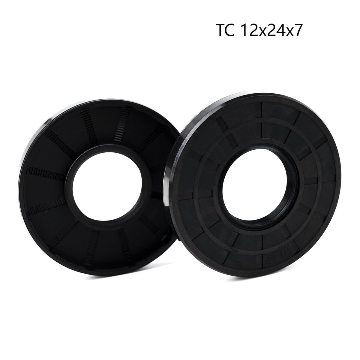 XIKE TC 12x24x7mm Nitrile Rubber Double Lip Spring-Loaded Oil Seal (2 Pack)