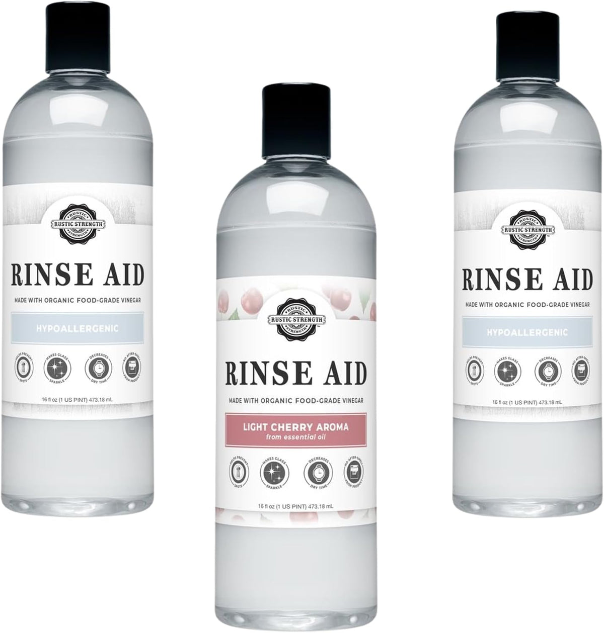 Unscented Rinse Aid for Automatic Dishwashers, 16 oz