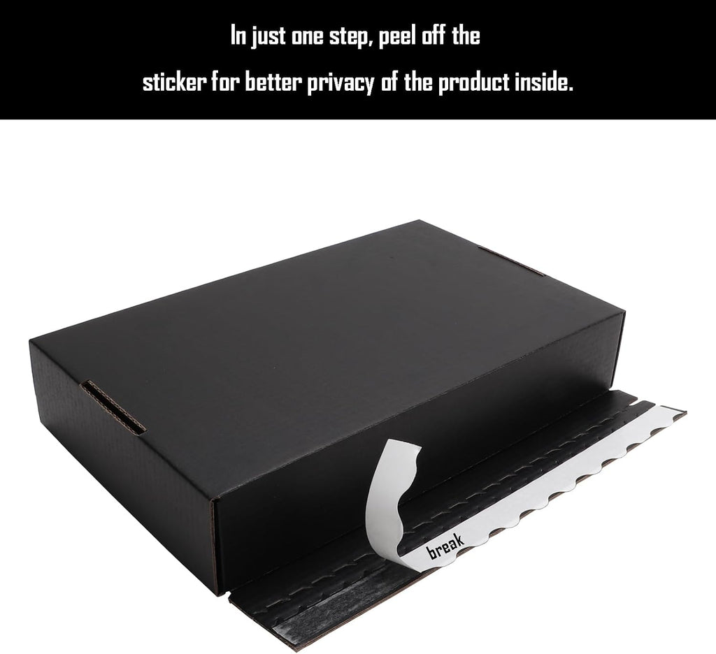 Black Hard Corrugated Shipping Boxes 10.5x6.3x2 Inch Gift Packaging Boxes