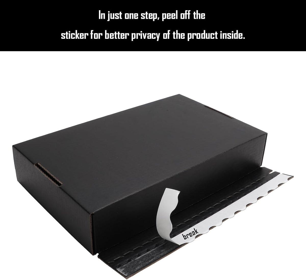 Black Hard Corrugated Shipping Boxes 10.5x6.3x2 Inch Gift Packaging Boxes