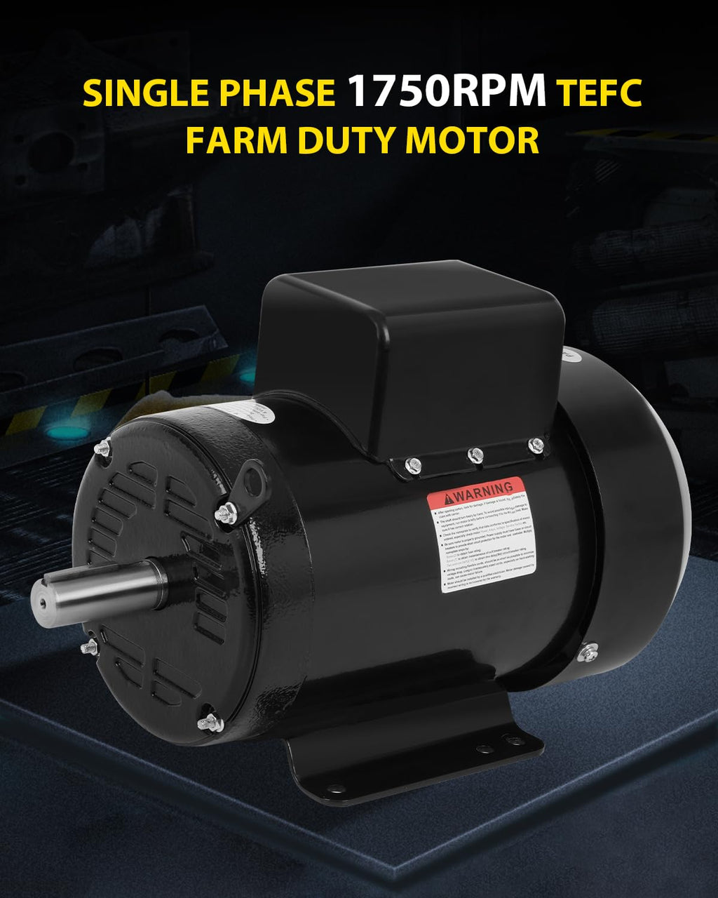 3HP Electric Motor 1750RPM Farm Duty Single Phase Motor CW/CCW TEFC IP55