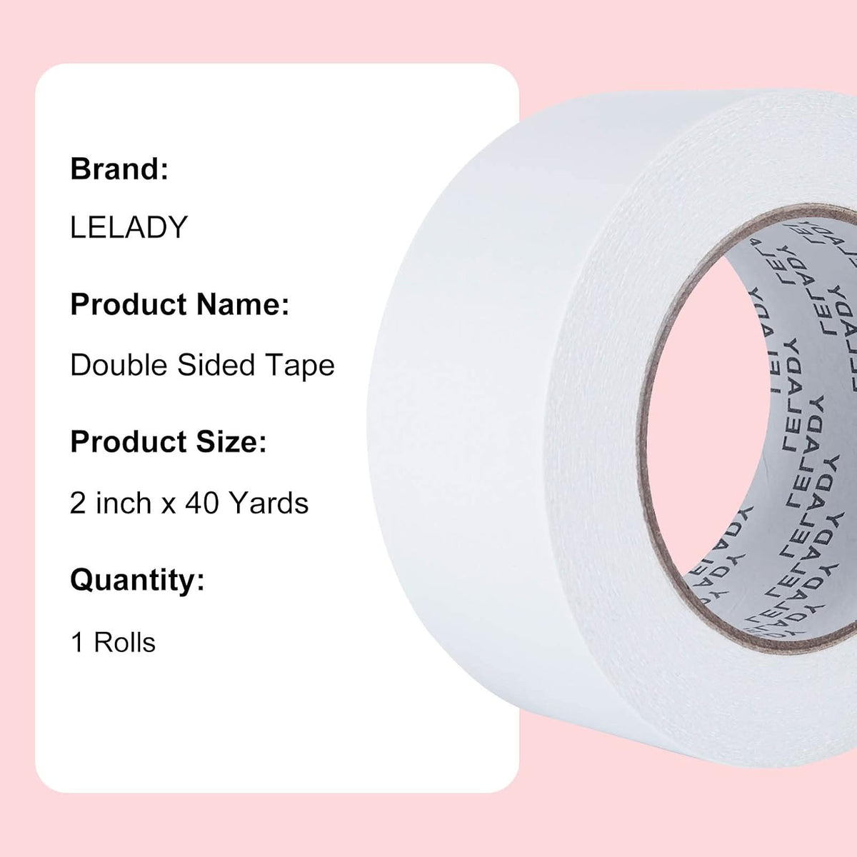 Double Sided Tape 2 Inch x 40 Yards- 1 Roll