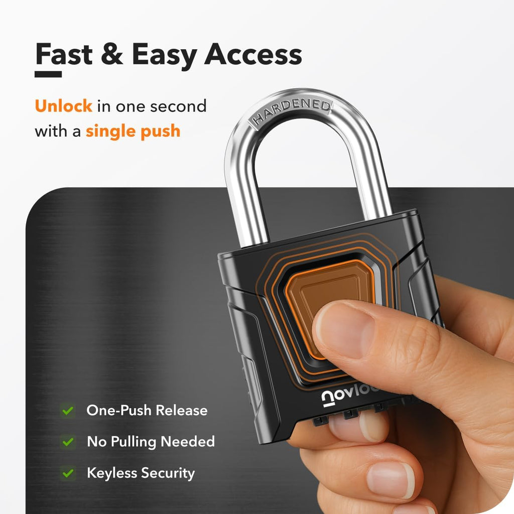 Outdoor Combination Lock, Weatherproof, Large Heavy Duty Padlock | Cut Resistant 0.31” Hardened Steel Shackle