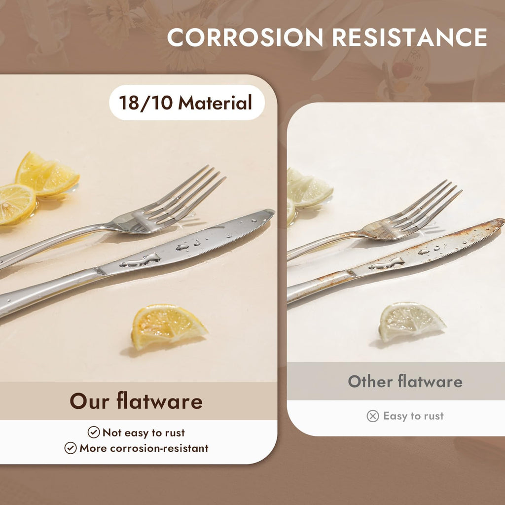 60-Piece Silverware Set for 12,18/10 Stainless Steel