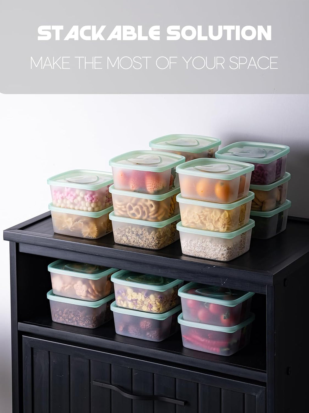 20 PCS Food Storage Containers with Lids - Reusable Meal Prep Containers Bpa-Free Freezer Lunch Boxes for Leftovers