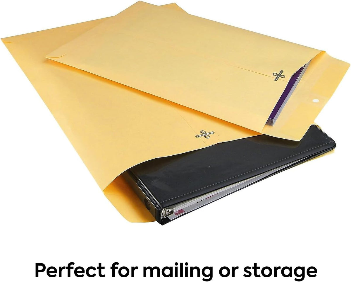 10x13 Kraft Clasp Envelopes, Brown, Heavyweight, 100/Pack