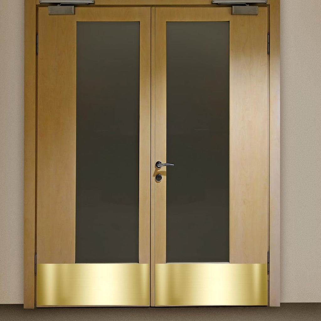 Stainless Steel Door Kick Plate, 10" x 34" Door Push Plate, Self Adhesive Kickplate for 36" Doors Interior or