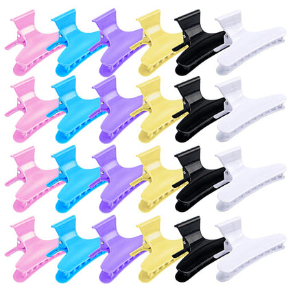 Butterfly Hair Clips, Hair Claw Clips Clamps for Women, Large Hair Clips for Medium Thickness Fine Hair, 24 Pack 4 X6