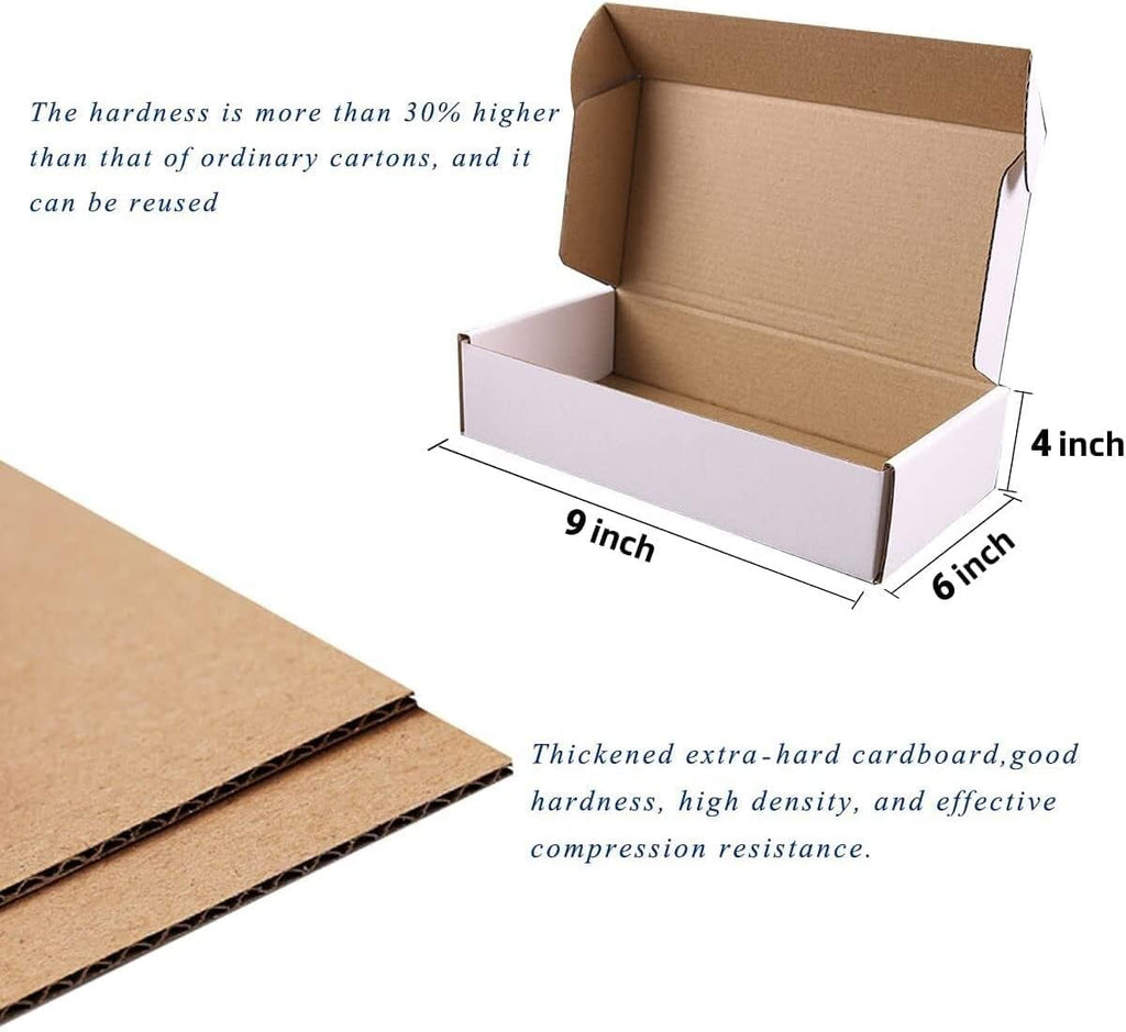 Shipping Boxes, 5Pcs White 9x6x4in Corrugated Cardboard Box
