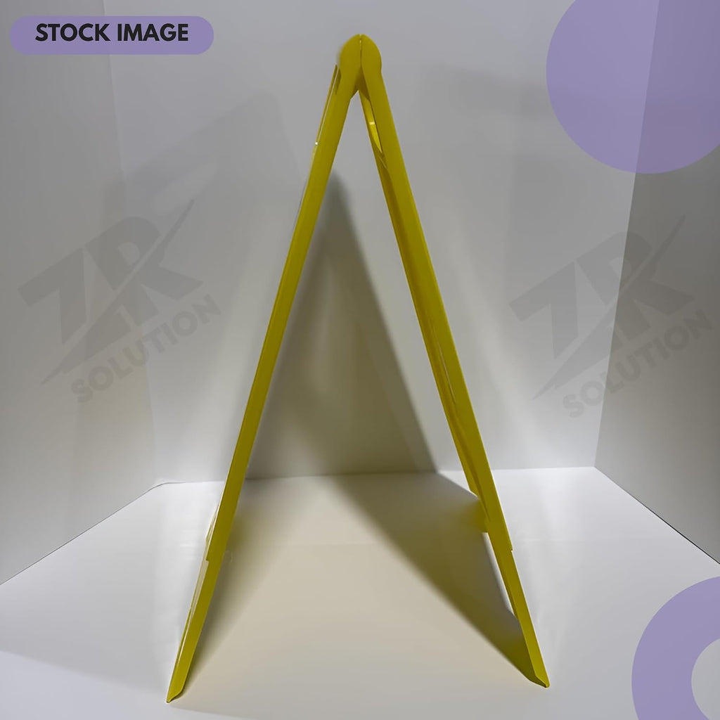 24 Inches Caution Wet Floor Sign Bright Yellow Double Sided Bilingual Caution Message Folding A-Shaped Frame Design